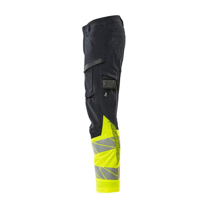 Dark Navy-Hi Vis Yellow - Lifestyle - Mascot Mens Accelerate Safe Hi-Vis Work Trousers