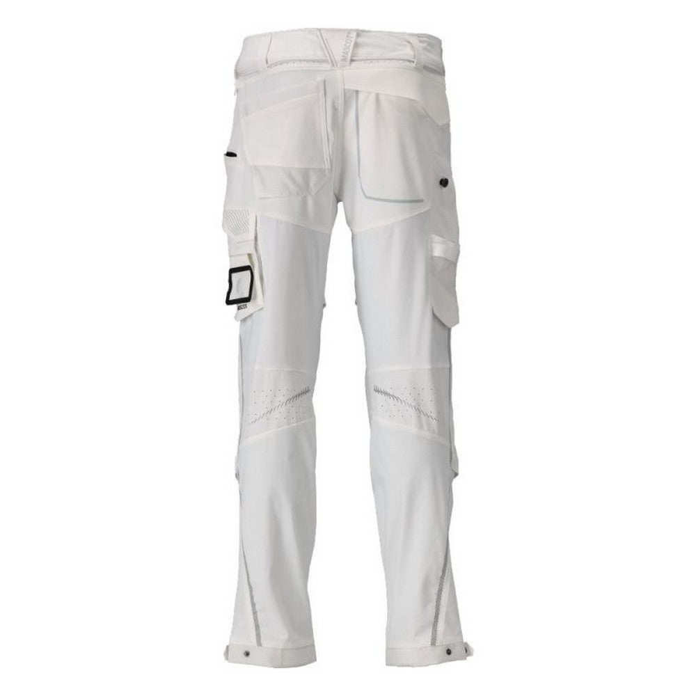 White - Back - Mascot Mens Customised Knee Pad Pockets Short Work Trousers