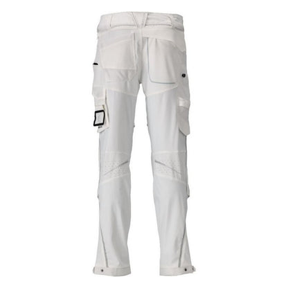 White - Back - Mascot Mens Customised Knee Pad Pockets Short Work Trousers