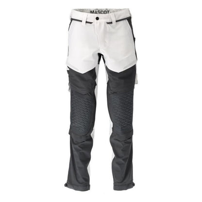 White-Stone Grey - Front - Mascot Mens Customised Knee Pad Pockets Short Work Trousers