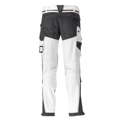White-Stone Grey - Back - Mascot Mens Customised Knee Pad Pockets Short Work Trousers