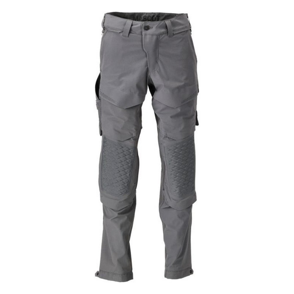Stone Grey - Front - Mascot Mens Customised Knee Pad Pockets Short Work Trousers