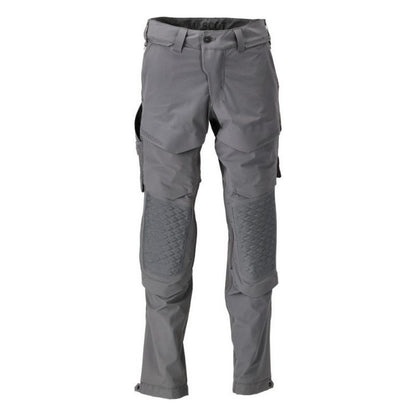Stone Grey - Front - Mascot Mens Customised Knee Pad Pockets Short Work Trousers