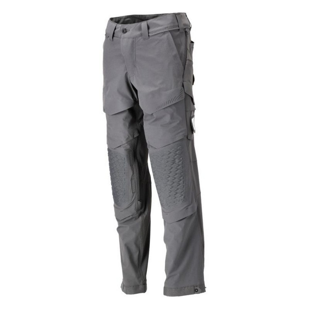 Stone Grey - Side - Mascot Mens Customised Knee Pad Pockets Short Work Trousers