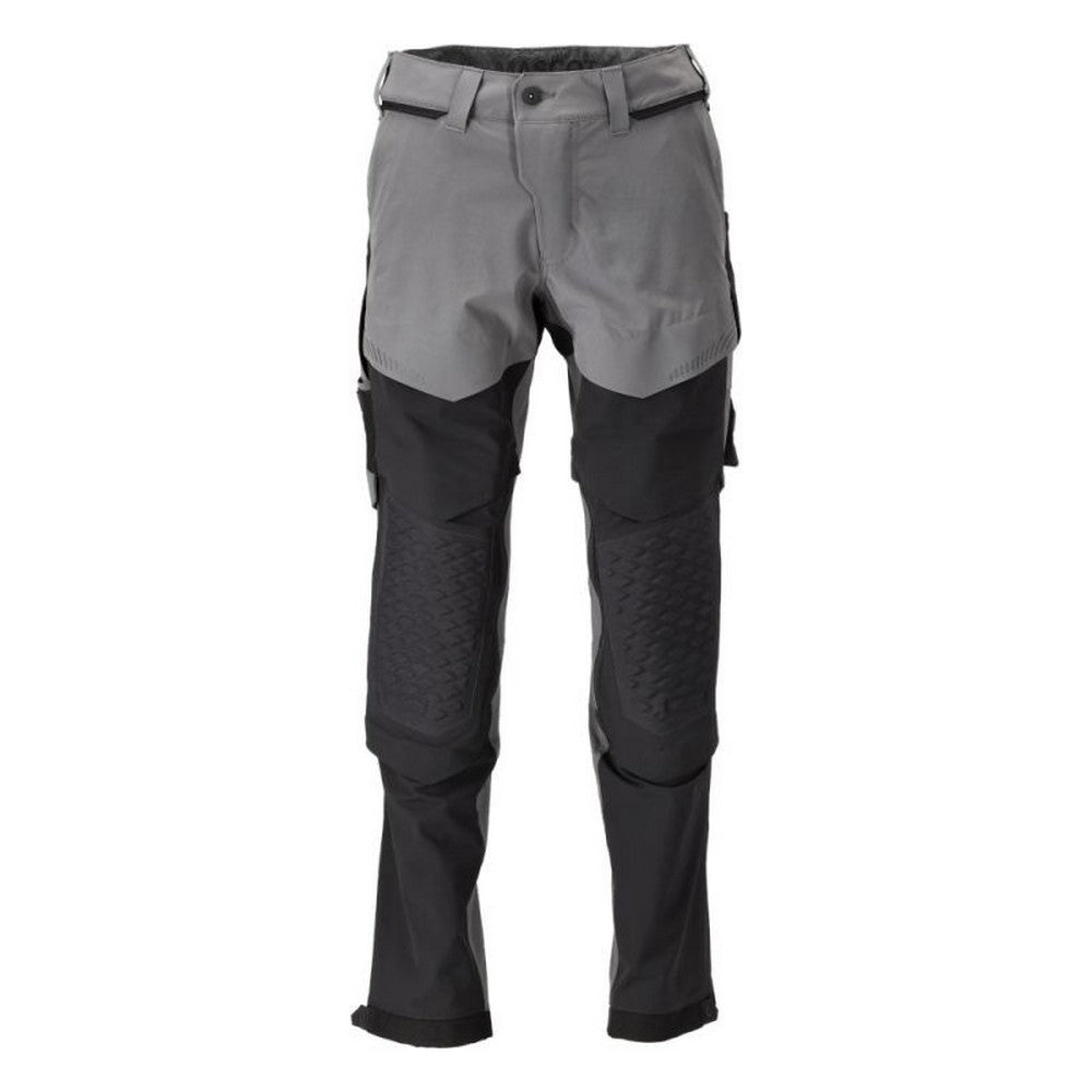 Stone Grey-Black - Front - Mascot Mens Customised Knee Pad Pockets Short Work Trousers