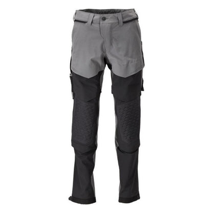 Stone Grey-Black - Front - Mascot Mens Customised Knee Pad Pockets Short Work Trousers
