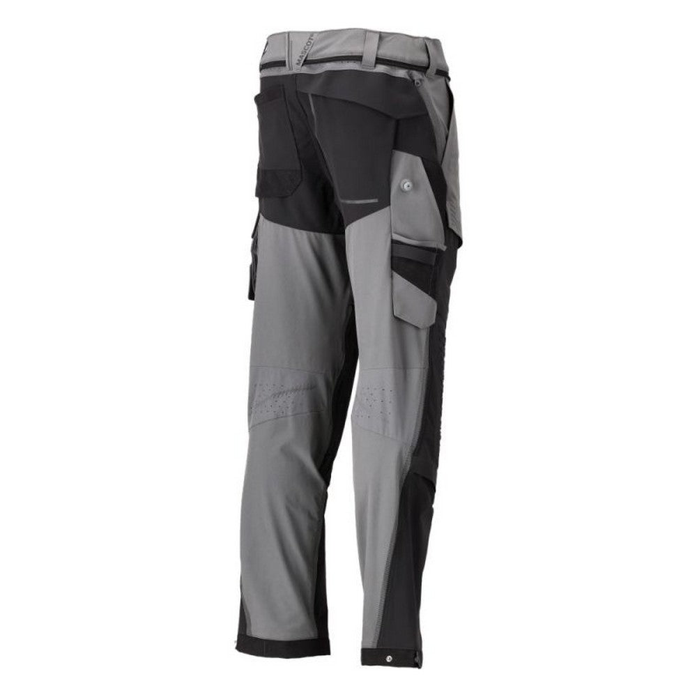 Stone Grey-Black - Lifestyle - Mascot Mens Customised Knee Pad Pockets Short Work Trousers