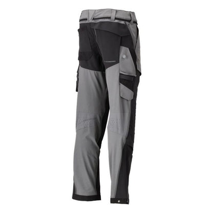 Stone Grey-Black - Lifestyle - Mascot Mens Customised Knee Pad Pockets Short Work Trousers