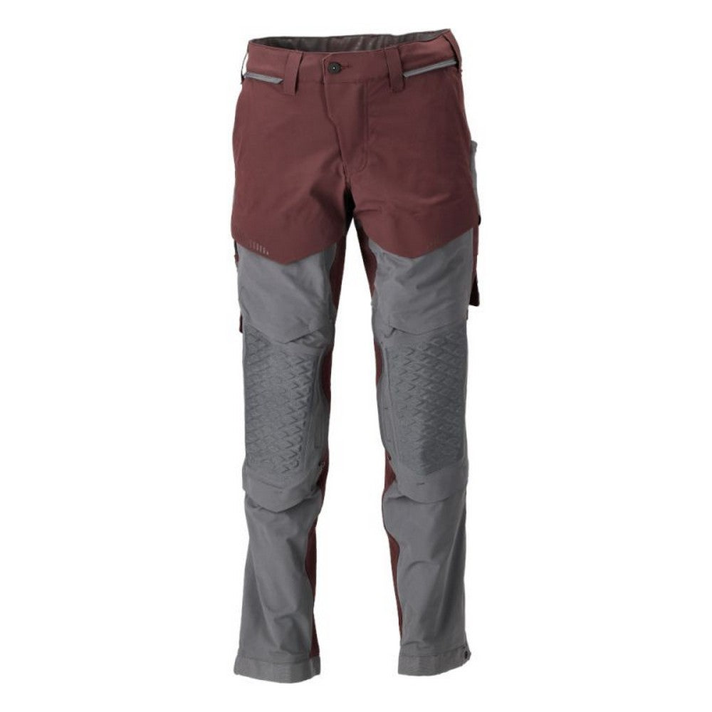 Bordeaux-Stone Grey - Front - Mascot Mens Customised Knee Pad Pockets Short Work Trousers