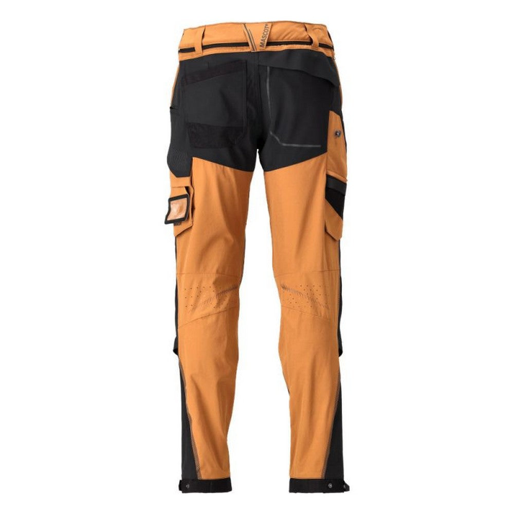 Nut Brown-Black - Back - Mascot Mens Customised Knee Pad Pockets Short Work Trousers