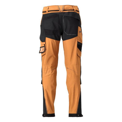 Nut Brown-Black - Back - Mascot Mens Customised Knee Pad Pockets Short Work Trousers