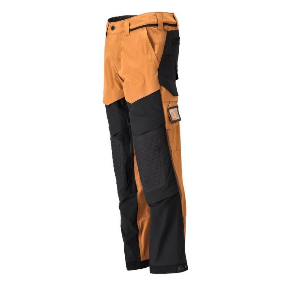 Nut Brown-Black - Side - Mascot Mens Customised Knee Pad Pockets Short Work Trousers