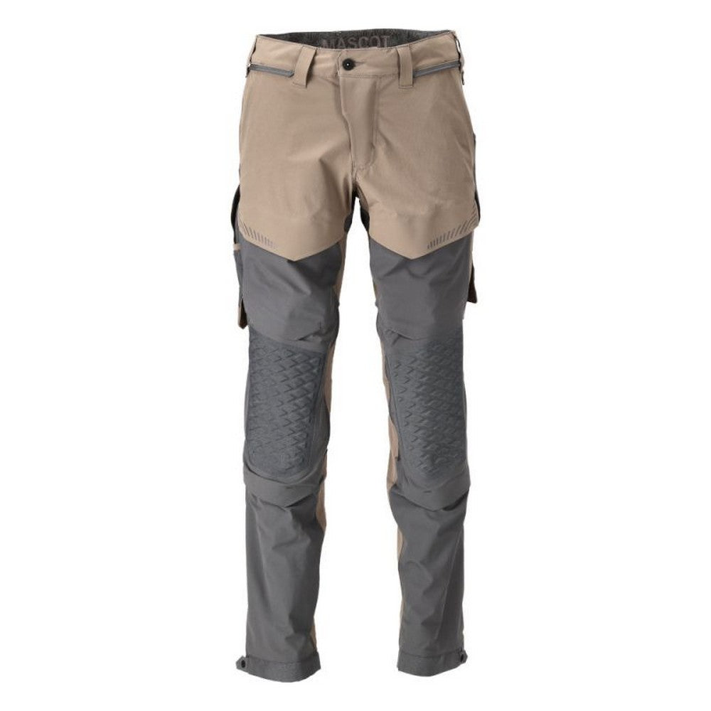 Dark Sand-Stone Grey - Front - Mascot Mens Customised Knee Pad Pockets Short Work Trousers