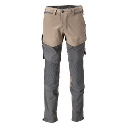 Dark Sand-Stone Grey - Front - Mascot Mens Customised Knee Pad Pockets Short Work Trousers