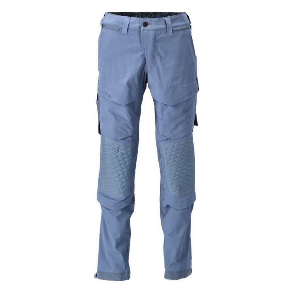 Stone Blue - Front - Mascot Mens Customised Knee Pad Pockets Short Work Trousers