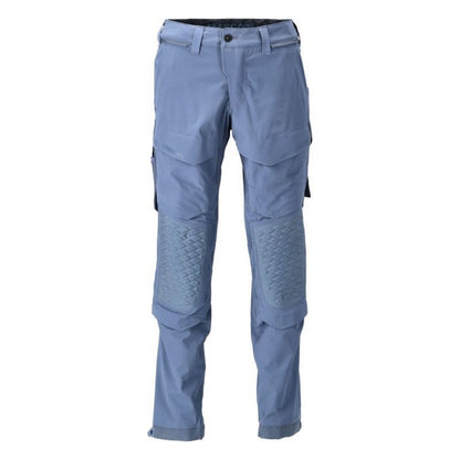 Stone Blue - Front - Mascot Mens Customised Knee Pad Pockets Short Work Trousers