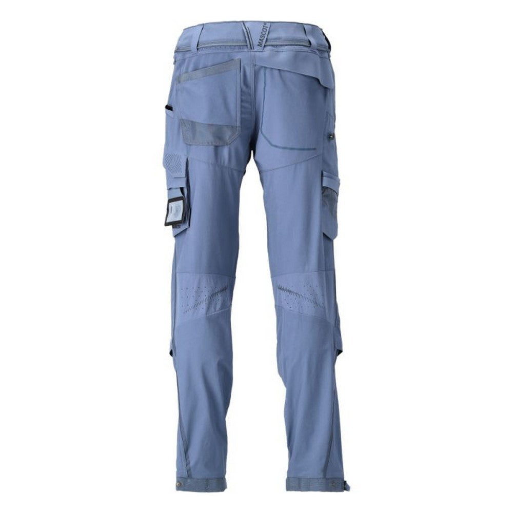 Stone Blue - Back - Mascot Mens Customised Knee Pad Pockets Short Work Trousers