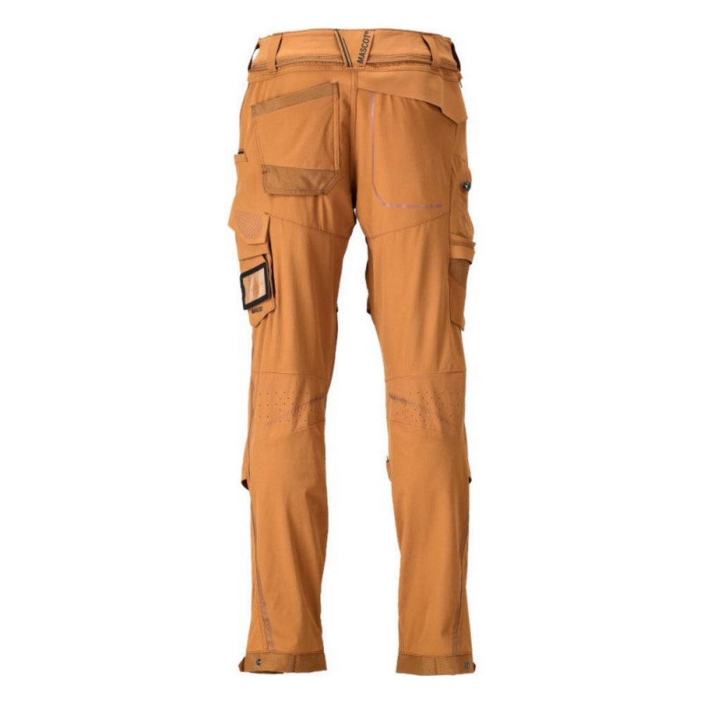 Nut Brown - Back - Mascot Mens Customised Knee Pad Pockets Short Work Trousers