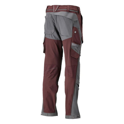 Bordeaux-Stone Grey - Lifestyle - Mascot Mens Customised Knee Pad Pockets Short Work Trousers