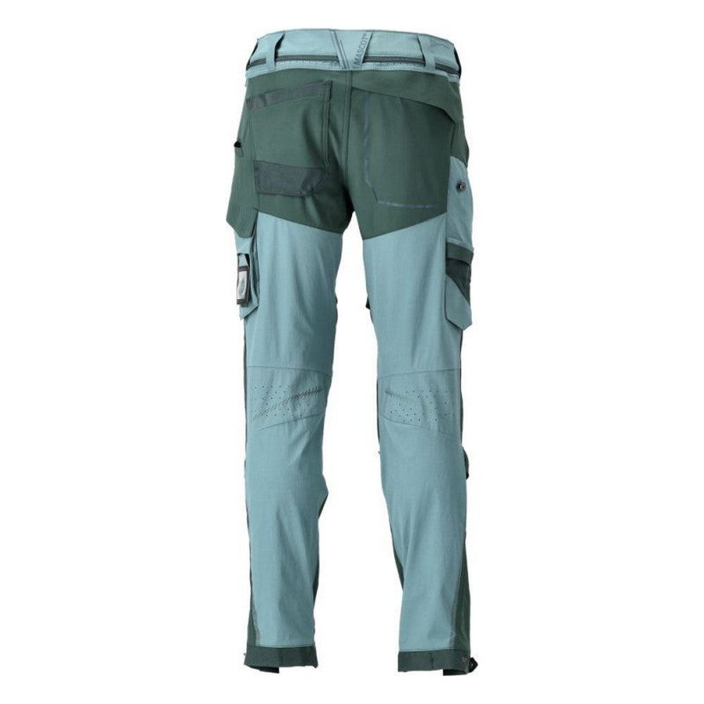 Light Forest Green-Forest Green - Back - Mascot Mens Customised Knee Pad Pockets Short Work Trousers