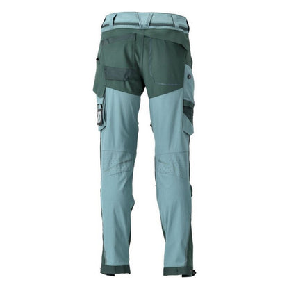 Light Forest Green-Forest Green - Back - Mascot Mens Customised Knee Pad Pockets Short Work Trousers