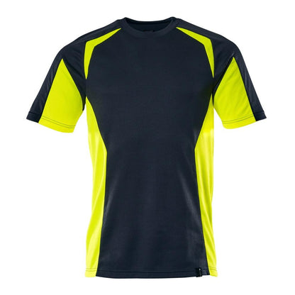 Dark Navy-Hi Vis Yellow - Front - Mascot Mens Accelerate Safe T-Shirt