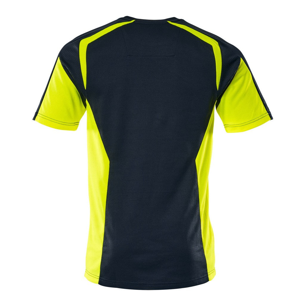 Dark Navy-Yellow - Back - Mascot Mens Accelerate Safe T-Shirt