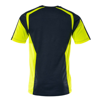 Dark Navy-Yellow - Back - Mascot Mens Accelerate Safe T-Shirt