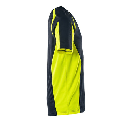 Dark Navy-Yellow - Side - Mascot Mens Accelerate Safe T-Shirt