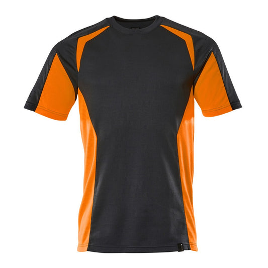Dark Navy-Orange - Front - Mascot Mens Accelerate Safe T-Shirt