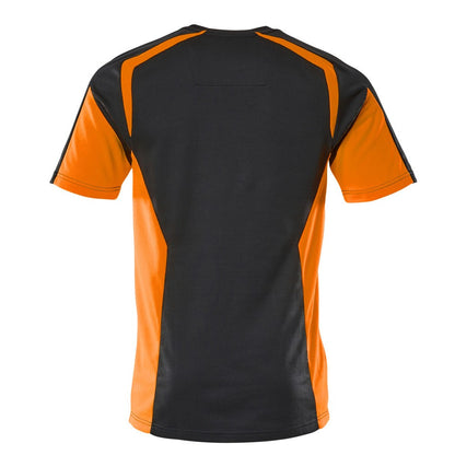 Dark Navy-Orange - Back - Mascot Mens Accelerate Safe T-Shirt