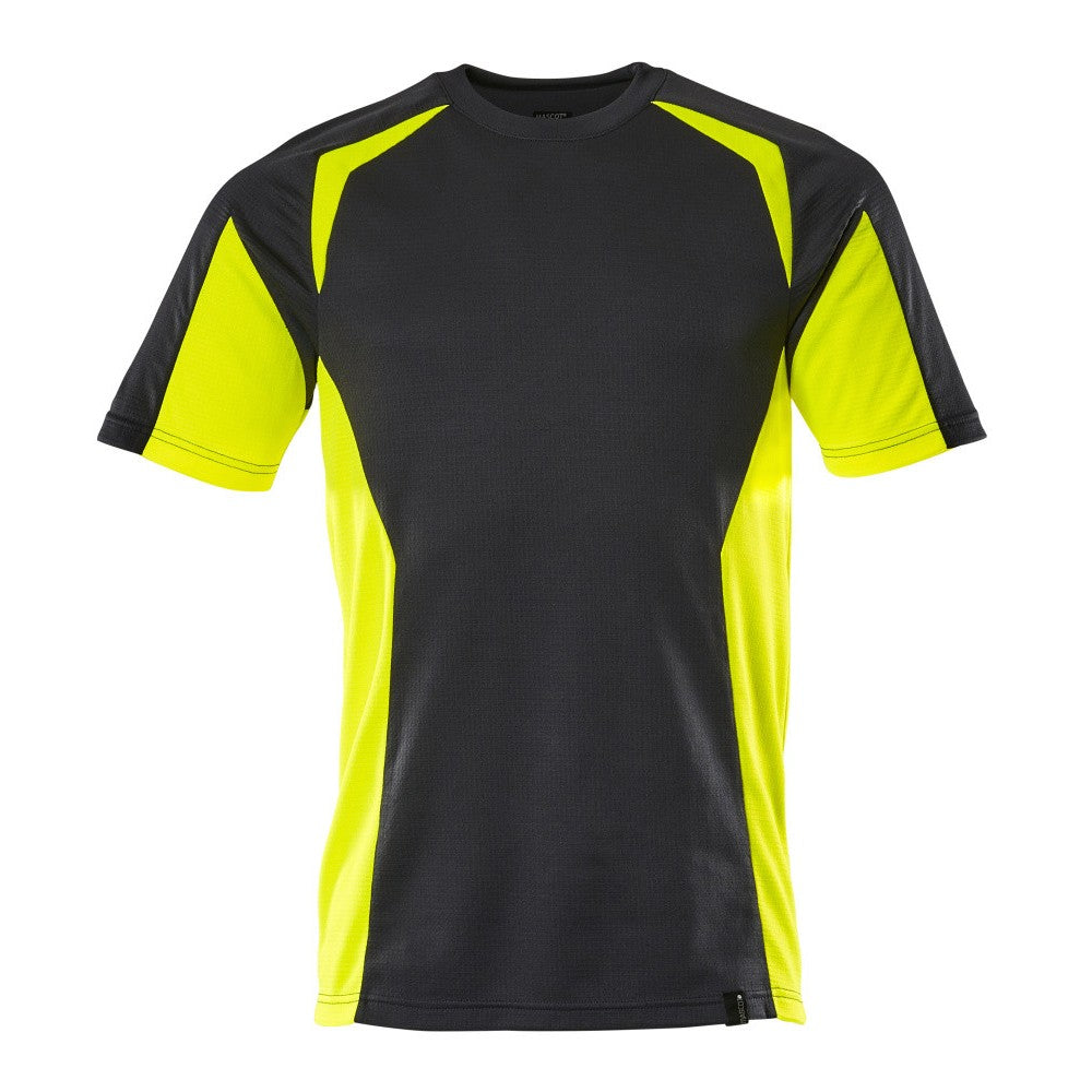 Black-Yellow - Front - Mascot Mens Accelerate Safe T-Shirt