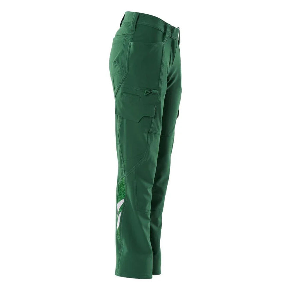 Green - Back - Mascot Womens-Ladies Accelerate Cargo Pocket Fitted Trousers