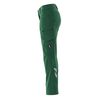 Green - Side - Mascot Womens-Ladies Accelerate Cargo Pocket Fitted Trousers