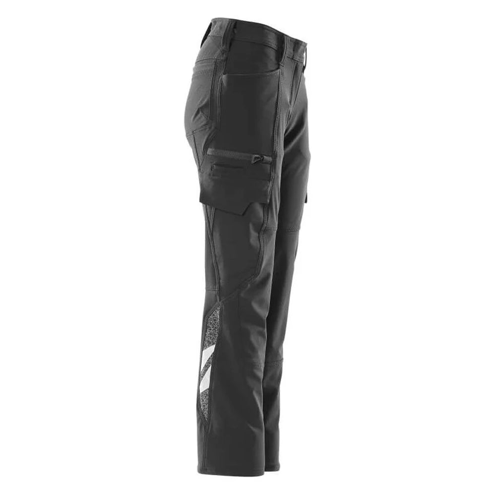 Black - Back - Mascot Womens-Ladies Accelerate Cargo Pocket Fitted Trousers