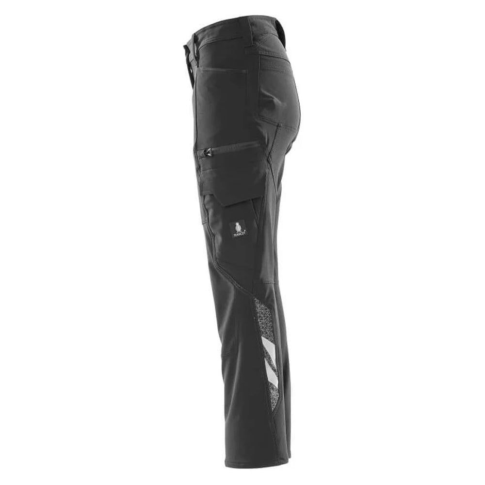 Black - Side - Mascot Womens-Ladies Accelerate Cargo Pocket Fitted Trousers