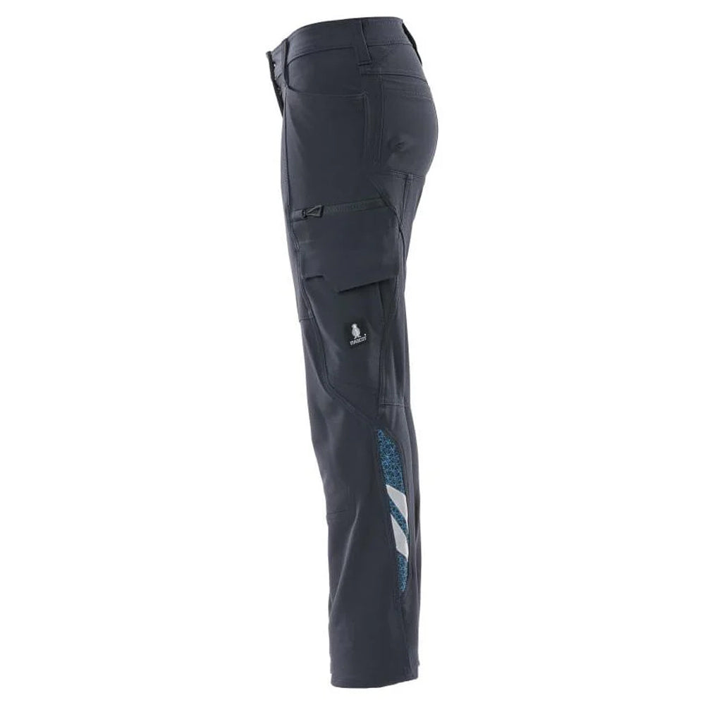 Dark Navy - Side - Mascot Womens-Ladies Accelerate Cargo Pocket Fitted Trousers