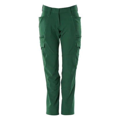 Green - Front - Mascot Womens-Ladies Accelerate Cargo Pocket Fitted Trousers