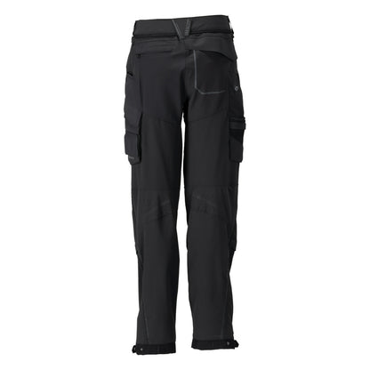 Black - Back - Mascot Mens Customized Recycled Knee Pad Pockets Fitted Work Trousers