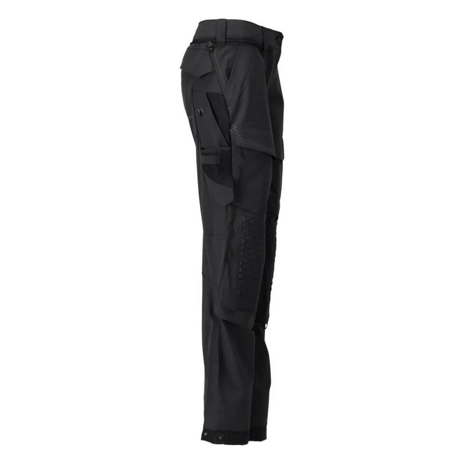 Black - Side - Mascot Mens Customized Recycled Knee Pad Pockets Fitted Work Trousers