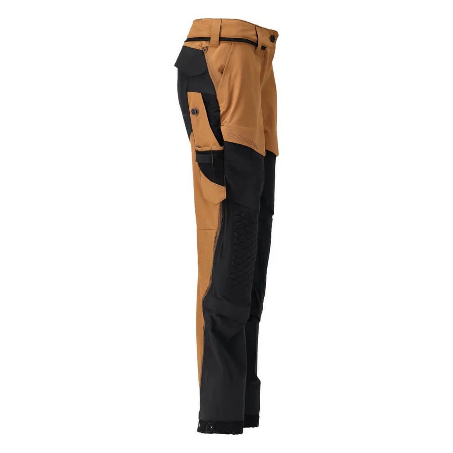 Nut Brown-Black - Back - Mascot Mens Customized Recycled Knee Pad Pockets Fitted Work Trousers
