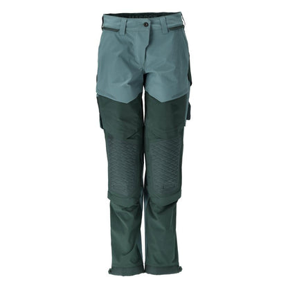 Light Forest Green-Forest Green - Front - Mascot Mens Customized Recycled Knee Pad Pockets Fitted Work Trousers