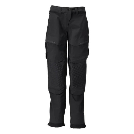 Black - Front - Mascot Mens Customized Recycled Knee Pad Pockets Fitted Work Trousers