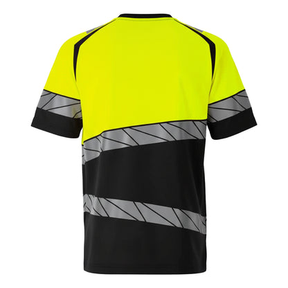 Black-Hi Vis Yellow - Back - Mascot Mens Accelerate Safe T-Shirt