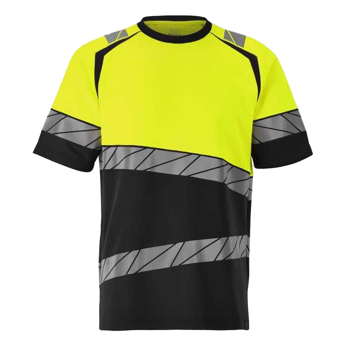 Black-Hi Vis Yellow - Front - Mascot Mens Accelerate Safe T-Shirt