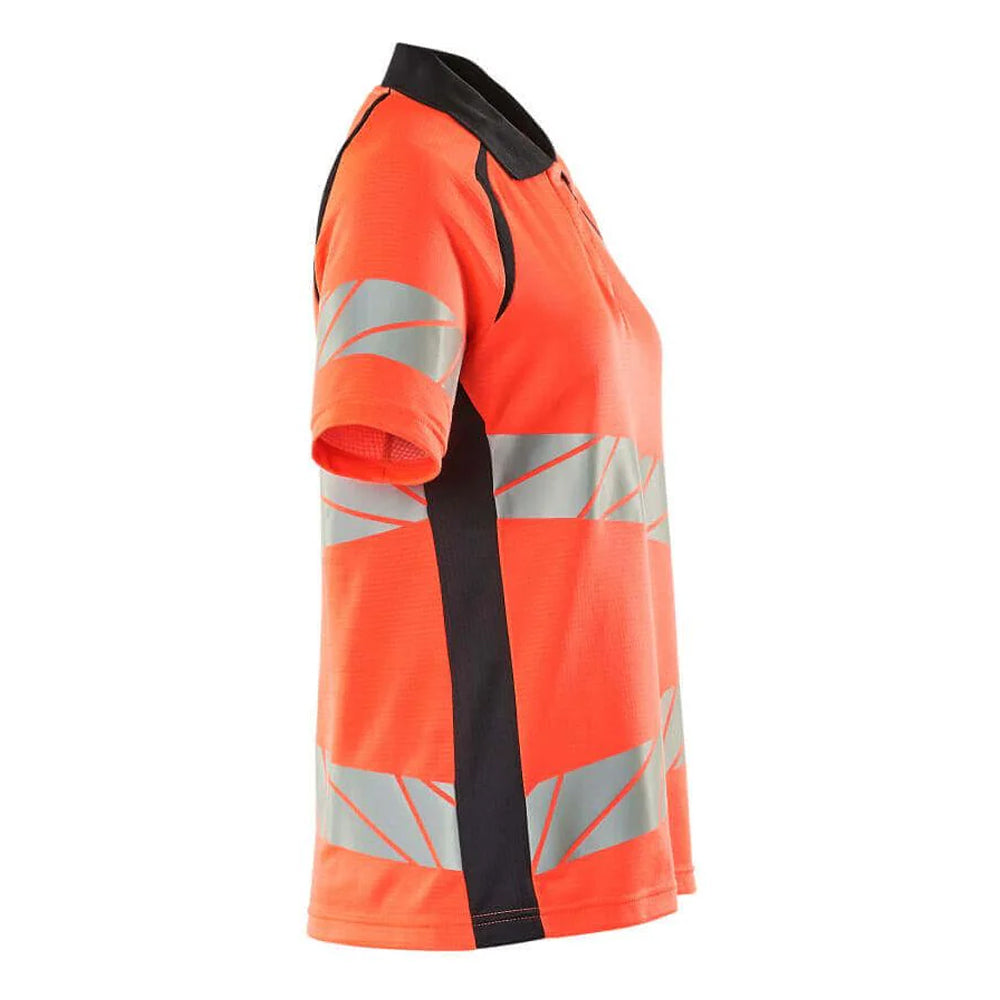 Red-Dark Navy - Lifestyle - Mascot Womens-Ladies Accelerate Safe Hi-Vis Polo Shirt