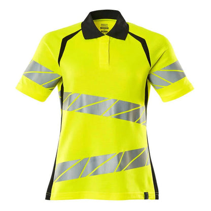 Yellow-Black - Front - Mascot Womens-Ladies Accelerate Safe Hi-Vis Polo Shirt