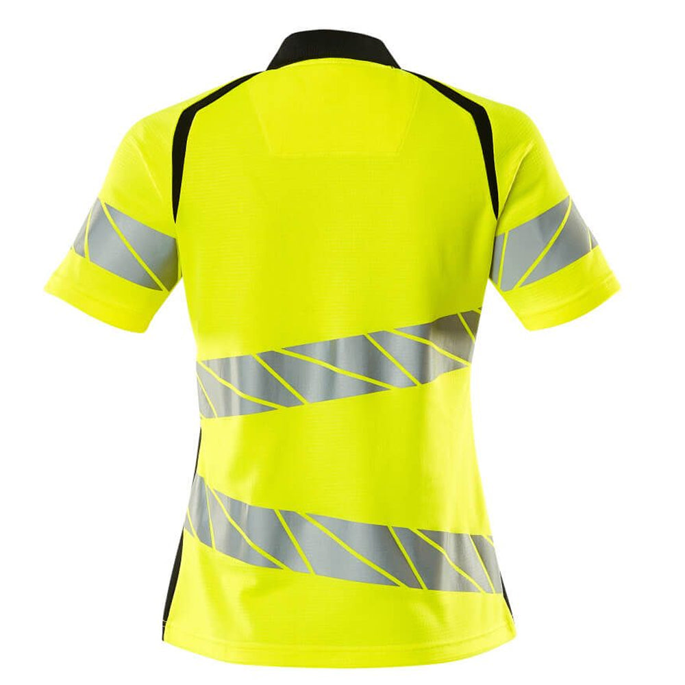 Yellow-Black - Back - Mascot Womens-Ladies Accelerate Safe Hi-Vis Polo Shirt