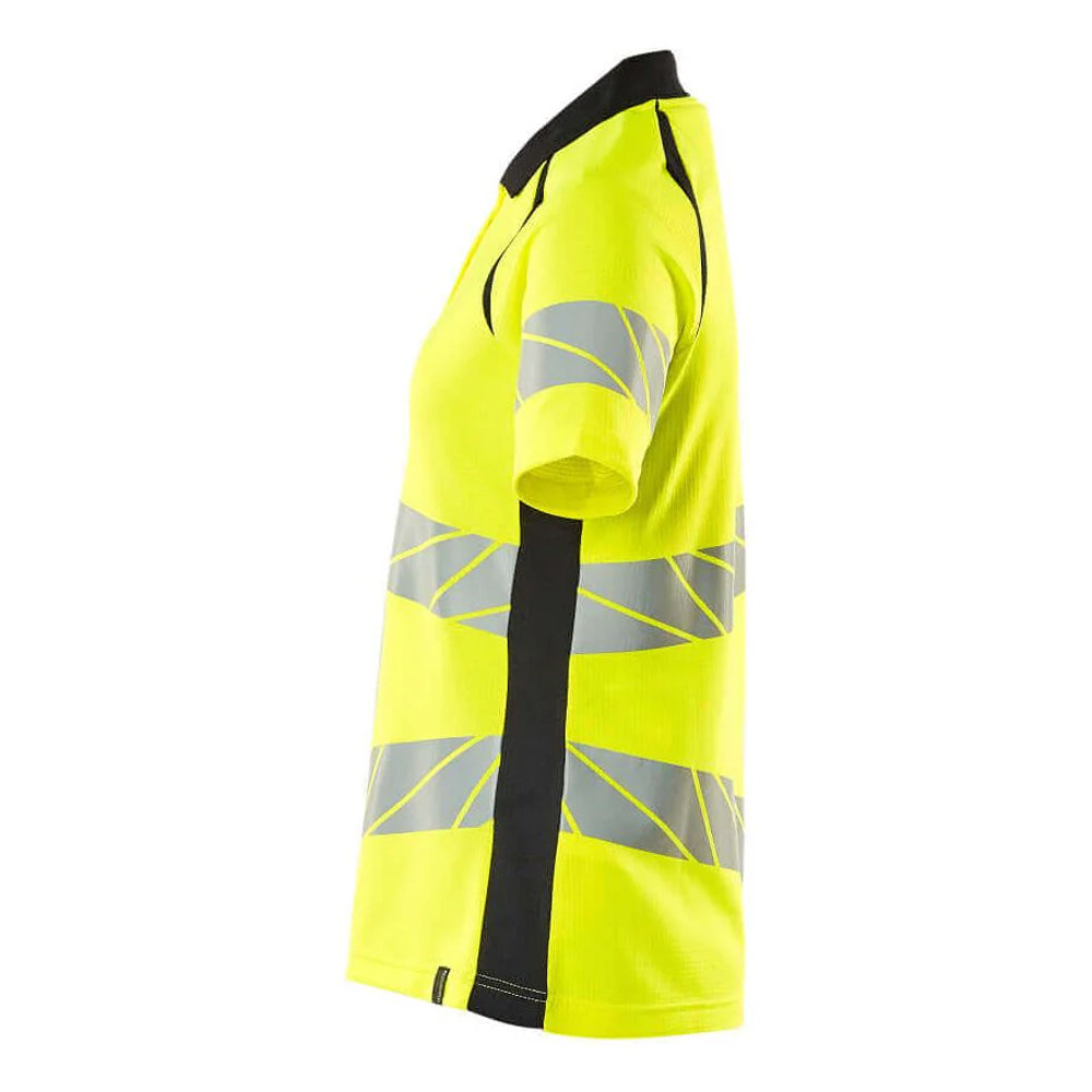 Yellow-Dark Navy - Side - Mascot Womens-Ladies Accelerate Safe Hi-Vis Polo Shirt