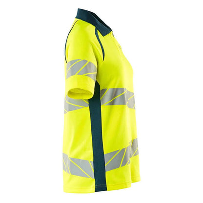 Yellow-Dark Petroleum - Lifestyle - Mascot Womens-Ladies Accelerate Safe Hi-Vis Polo Shirt